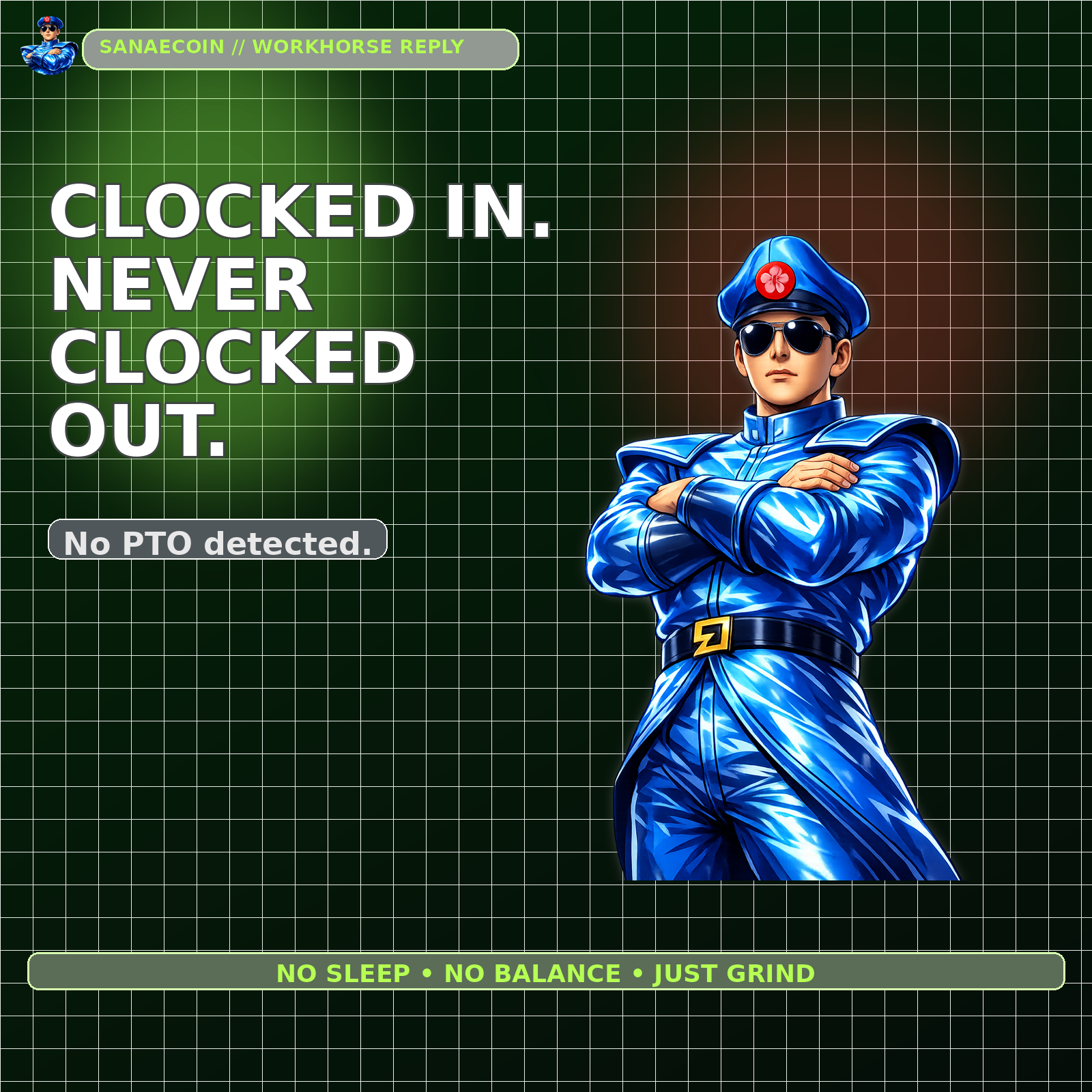 Clocked in. Never clocked out.